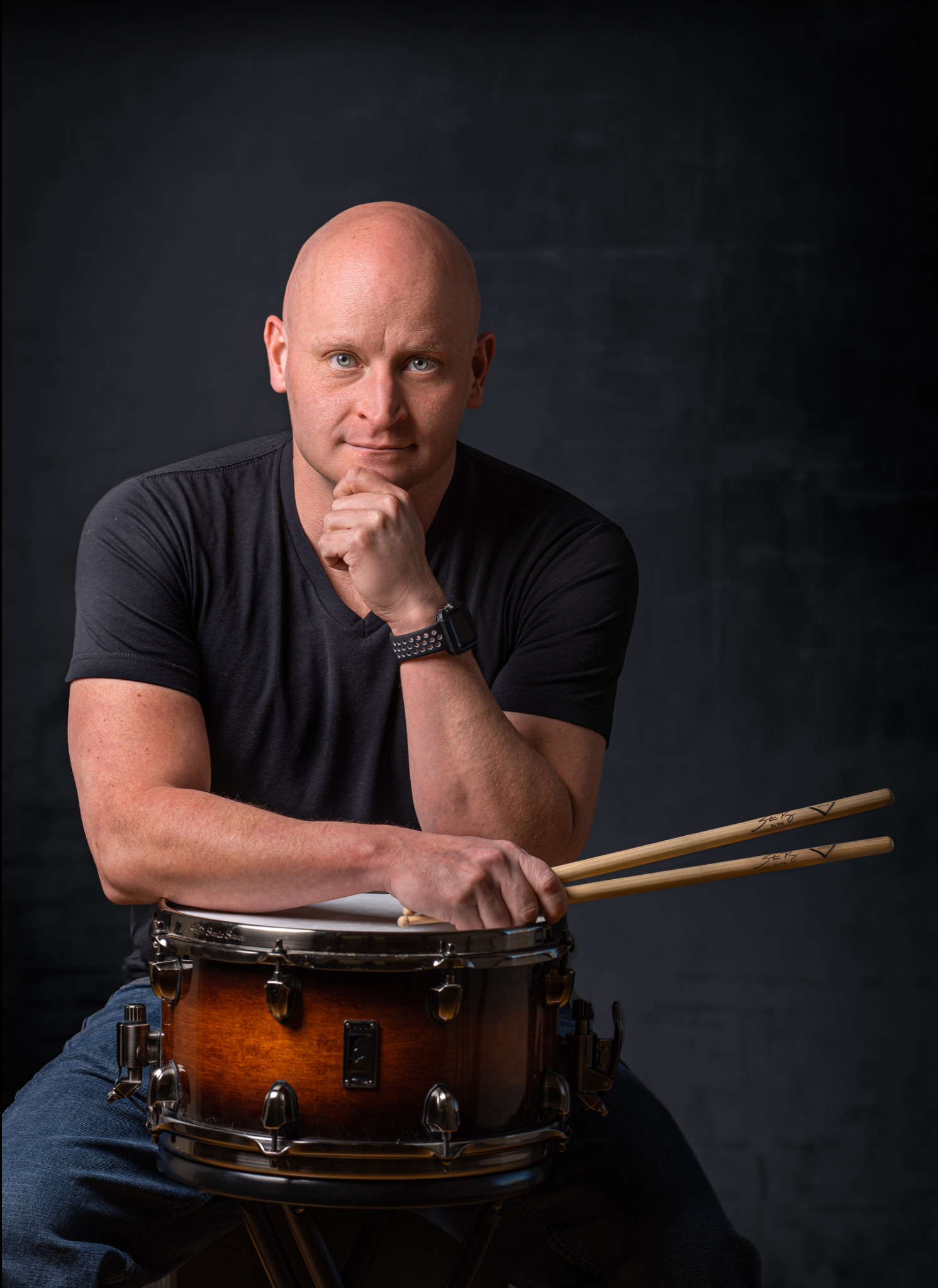 Stu Pray performing on drums